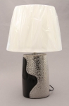 Ceramic Oval Shaped Lamp in Silver and Black with Shade