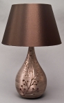 Brown Porcelain Effect Lamp with Lampshade 